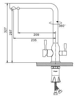 Смеситель для кухни Raglo R81.61.09 с подключением фильтра графит